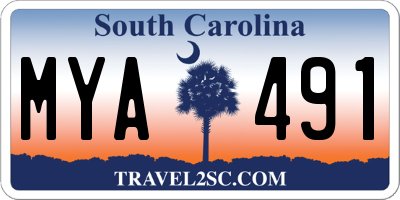 SC license plate MYA491
