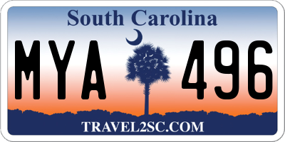SC license plate MYA496