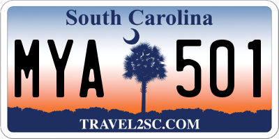 SC license plate MYA501