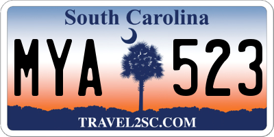 SC license plate MYA523