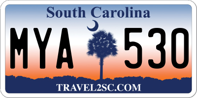 SC license plate MYA530