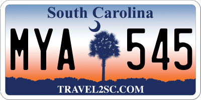 SC license plate MYA545