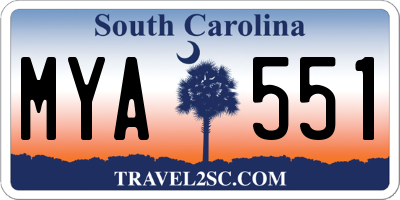 SC license plate MYA551