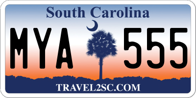 SC license plate MYA555
