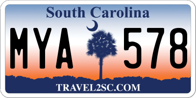 SC license plate MYA578