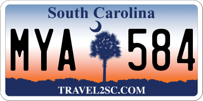 SC license plate MYA584