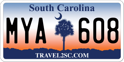 SC license plate MYA608