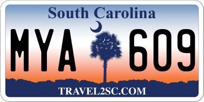 SC license plate MYA609