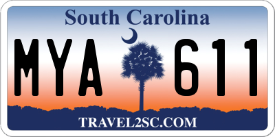 SC license plate MYA611