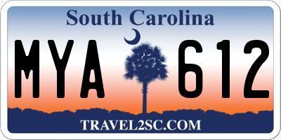 SC license plate MYA612