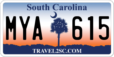 SC license plate MYA615