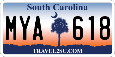 SC license plate MYA618
