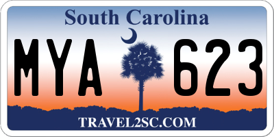 SC license plate MYA623