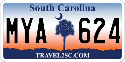 SC license plate MYA624