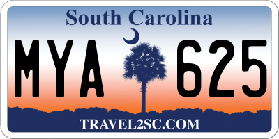 SC license plate MYA625