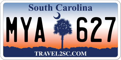 SC license plate MYA627