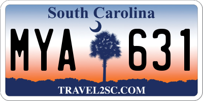 SC license plate MYA631