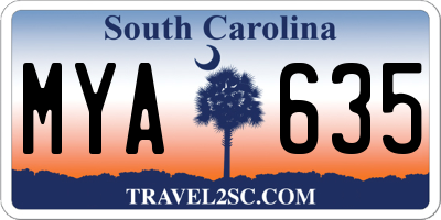 SC license plate MYA635