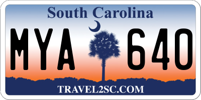 SC license plate MYA640