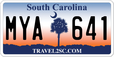 SC license plate MYA641