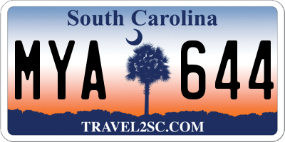 SC license plate MYA644