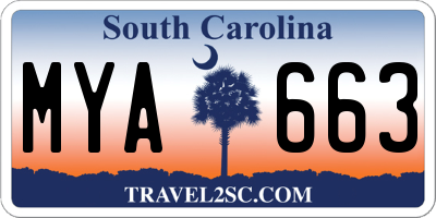SC license plate MYA663
