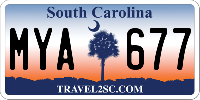 SC license plate MYA677