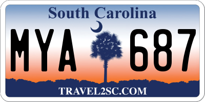 SC license plate MYA687