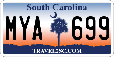 SC license plate MYA699