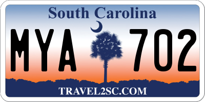 SC license plate MYA702