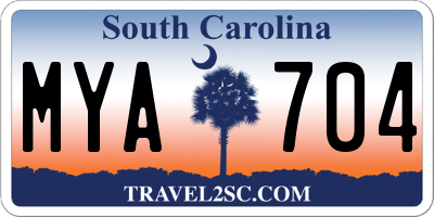 SC license plate MYA704
