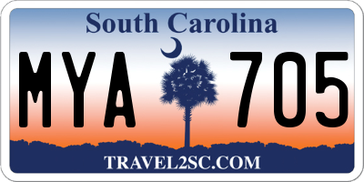 SC license plate MYA705
