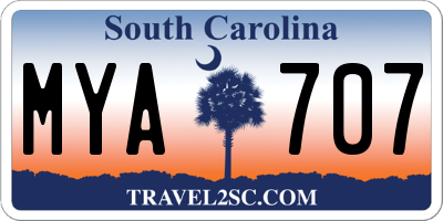 SC license plate MYA707