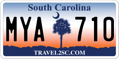 SC license plate MYA710