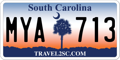 SC license plate MYA713