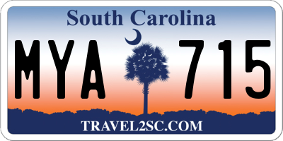 SC license plate MYA715