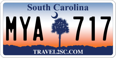 SC license plate MYA717