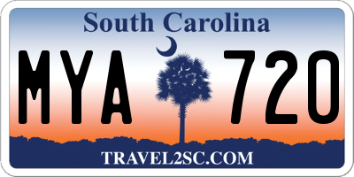 SC license plate MYA720