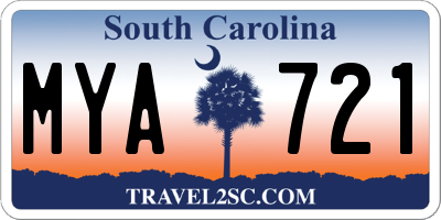 SC license plate MYA721