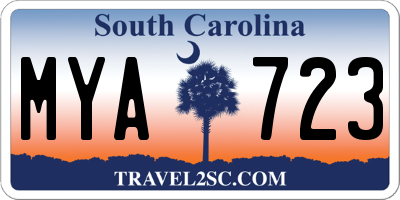 SC license plate MYA723
