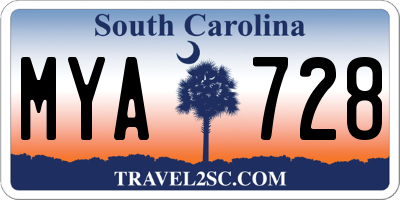 SC license plate MYA728