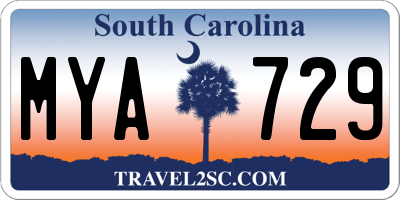SC license plate MYA729