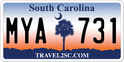 SC license plate MYA731