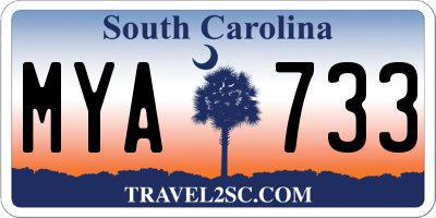 SC license plate MYA733