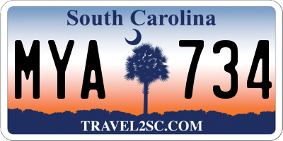 SC license plate MYA734