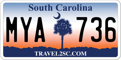 SC license plate MYA736