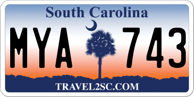 SC license plate MYA743