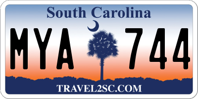 SC license plate MYA744