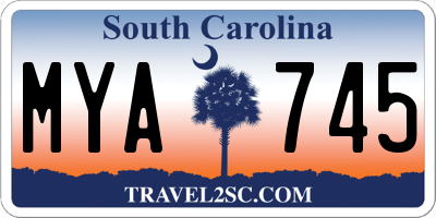 SC license plate MYA745