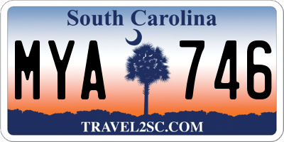 SC license plate MYA746